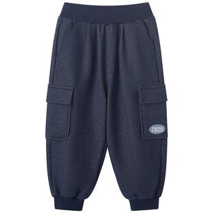 博睿恩男女宝宝工装裤子秋冬款小童外出时尚休闲大口袋束脚长裤