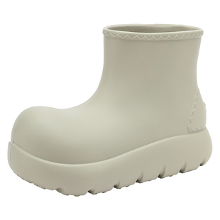 UBZ 宽版厚底防水防滑雨靴女2026春季新款时尚大头小丑鞋短靴雨鞋