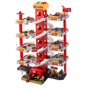 轨道车停车场大楼玩具车小汽车消防3-4岁儿童6益智六一儿童节礼物
