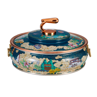 景泰蓝紫铜火锅电磁炉专用分体式纯珐琅彩家用冰煮羊加厚鸳鸯铜锅