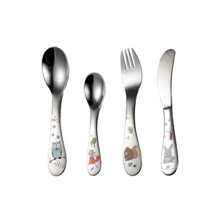 儿童餐具西餐刀叉勺304食品级不锈钢卡通图案可爱便携餐具礼盒装