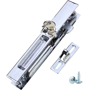 老式90双面钩锁铝合金移门两面条形锁阳台带钥匙推拉玻璃门锁挂勾