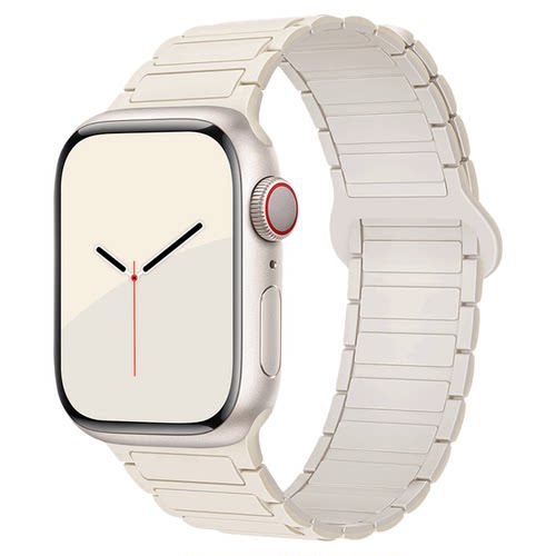 张婧仪同款适用iwatchs11手表带s10苹果手表applewatch9磁吸硅胶女ultra3男夏天透气SE高级41mm运动创意s6/7