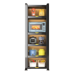 厨房置物架2025新款夹缝多功能收纳柜家用落地储物柜靠墙一体碗柜