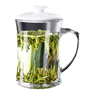 玻璃杯家用泡茶杯套装喝茶杯子办公室水杯高颜值带盖客厅待客水杯