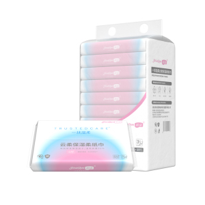 PinkRou粉柔100抽*6包=600抽含乳霜保湿云柔纸巾亲肤保云般柔触感
