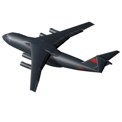 3D立体折纸鲲鹏运-20运输机模型图纸1:144说明书运Y20图纸PDF图纸