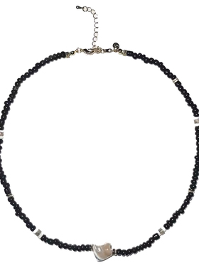 waki黑沙滩碎片串珠项链