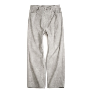 脏白杂色陈年做旧水洗00S高腰BAGGY水桶裤牛仔裤 阔腿垫高堆裤脚