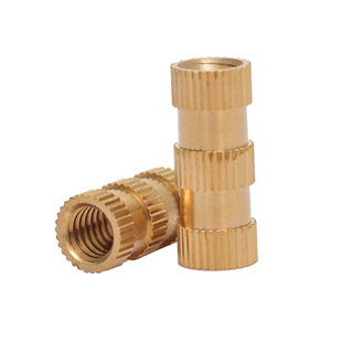 铜螺母M2.5M3M4M5M6注塑铜螺母铜镶件滚花铜镶嵌件预埋件螺母通孔