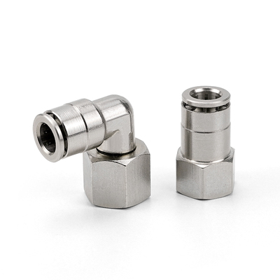 全铜镀镍内螺纹PCF气管接头PLF