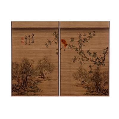 全遮光禅意复古包边竹帘遮阳防晒