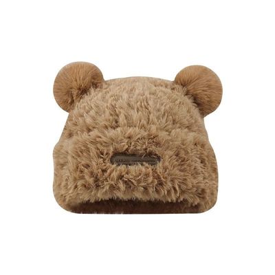 可爱小熊耳朵女毛线帽秋冬季