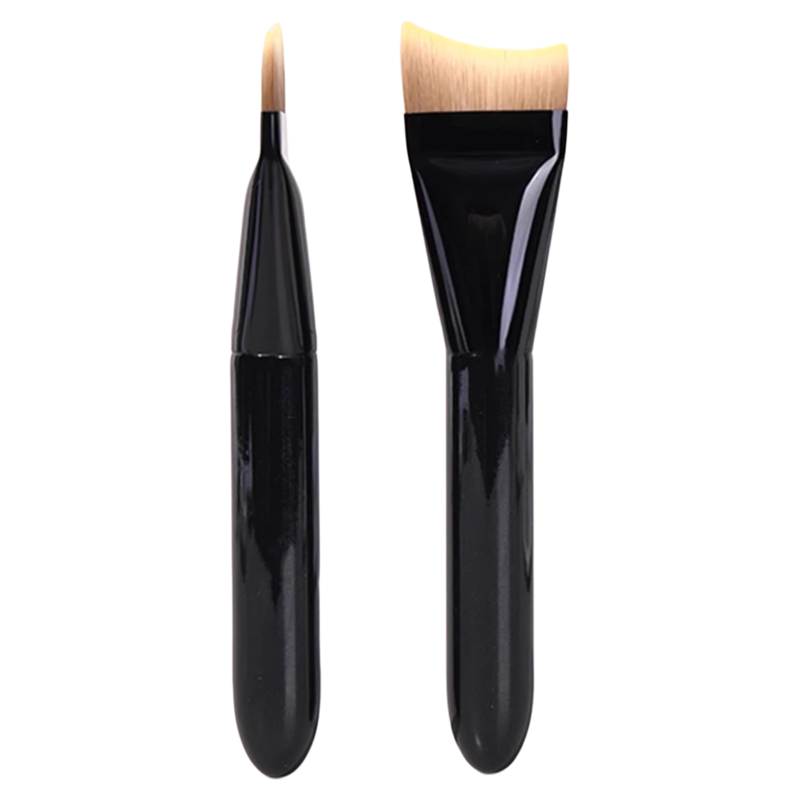月牙形粉底刷无痕不吃粉液妆底刷超薄弧形化妆刷扁头刀锋面膜刷子