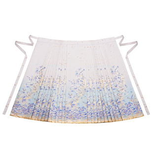 揽风华【海之蛟语】原创汉服半身裙马面裙仿妆花织锦缎双经轴工艺