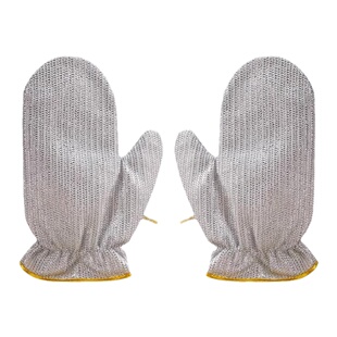 钢丝洗碗刷手套洗碗神器银丝刷碗不沾油家务厨房百洁布清洁巾手套