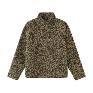 VIA VITSOE 哈灵顿高密棉质复古豹纹夹克