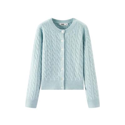 森马法式绞花内搭短款针织开衫女