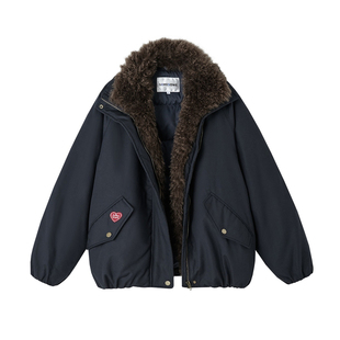 SOMESOWE羽绒服设计感可拆卸毛领派克服外套2025秋季新款官方授权