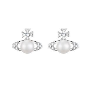 【自营】daisy beauty锆石珍珠土星耳钉女银针小众耳饰镀k金耳环