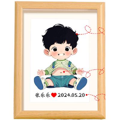 宝宝胎发diy自制相框收藏新生婴儿胎毛保存收纳盒纪念品手工制作