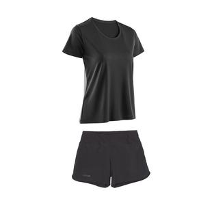 迪卡侬夏季透气运动套装女上衣T恤短袖短裤休闲裤健身跑步SAL2