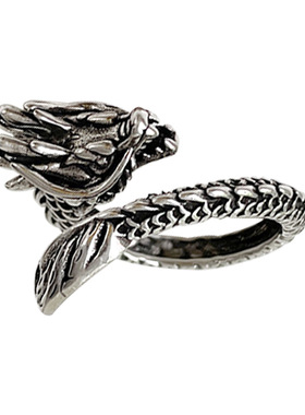 925银饰品夸张个性龙戒指朋克男