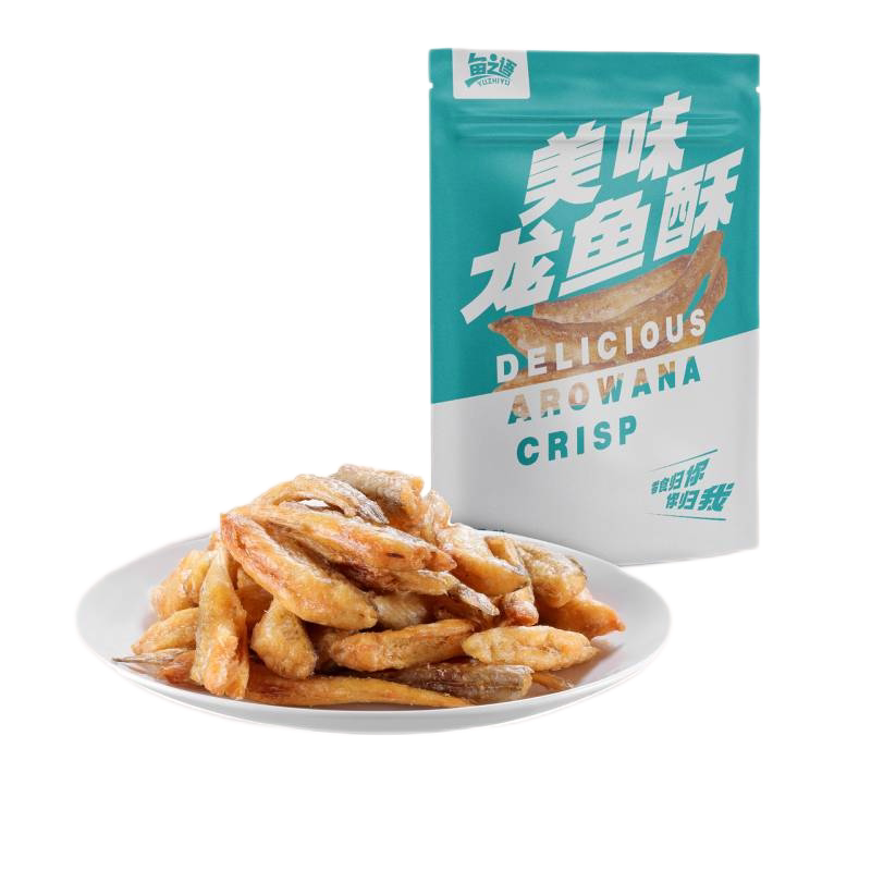 网红休闲零食龙鱼酥80g海鲜即食高蛋白非油炸龙头鱼豆腐鱼干包邮