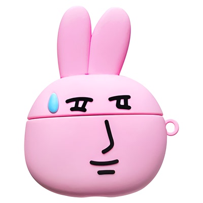 日韩可爱无语兔子airpods保护套苹果蓝牙pro2代耳机壳AirPods3代软壳新款防摔女款华强北5代新款卡通立体小众
