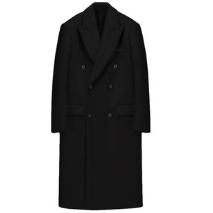 毛呢大衣男款冬季加厚长款过膝英伦风秋冬呢子男士风衣外套侧开叉