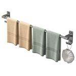 枪灰色毛巾架卫生间太空铝加长单杆双杆浴巾杆置物架加宽挂钩挂杆