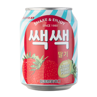 韩国进口饮料乐天粒粒葡萄汁饮料238ml*12罐果粒果汁果肉饮品包邮