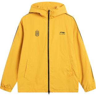 李宁外套男女秋冬新款休闲复古美式连帽加绒夹克上衣户外运动风衣