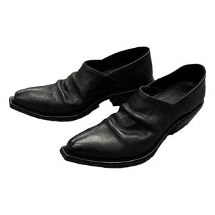 做旧洗水男女踩跟暗黑巫师鞋褶皱粗跟尖头单鞋复古穆勒鞋英伦女鞋