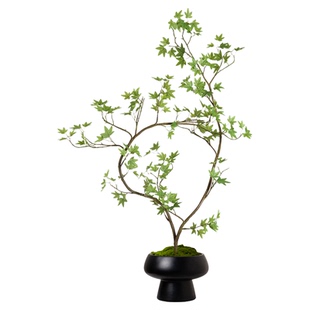 海虹雅林流泉枫仿真绿植新中式客厅轻奢禅意玄关中古宋代美学摆件