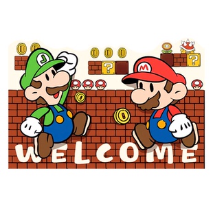 马里奥卡通入户进门口地垫可裁剪丝圈防滑耐脏免洗家用地毯脚垫子