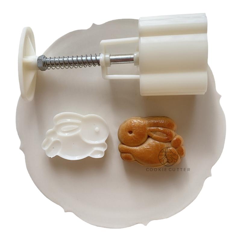 中秋小兔子家用手工月饼模 按压绿豆糕冰皮饼干馒头工具 50g-63g