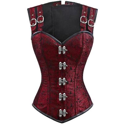 哥特式包背肩带可调宫廷朋克风束腰腰带塑身马甲束身衣女王塑身衣