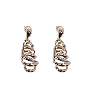 咖金色水滴金属羊角包耳环2025新款爆款高级感耳饰女气质长款耳钉