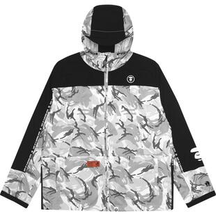 Aape男装春夏猿颜徽章字母印花撞色拼接薄款迷彩夹克7347XAE