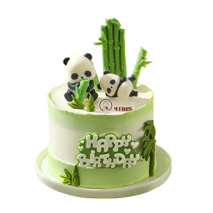 CAKEBOSS竹林萌耍熊猫花花乳酪芝士儿童生日蛋糕北京上海同城配送