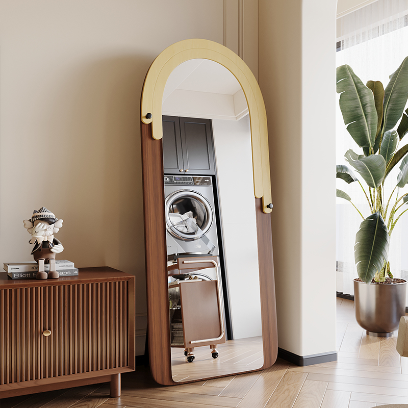 中古全身镜落地镜家用轻奢高级镜子置物穿衣镜女生卧室简约试衣镜