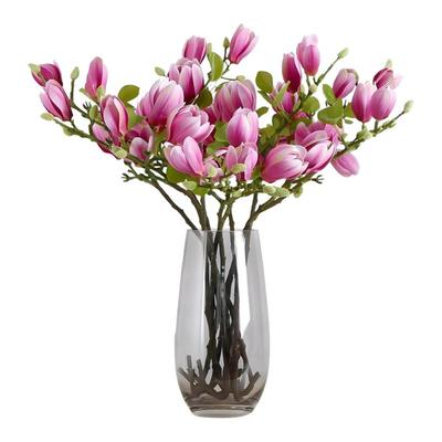 紫玉兰鲜花枝条遇水开花