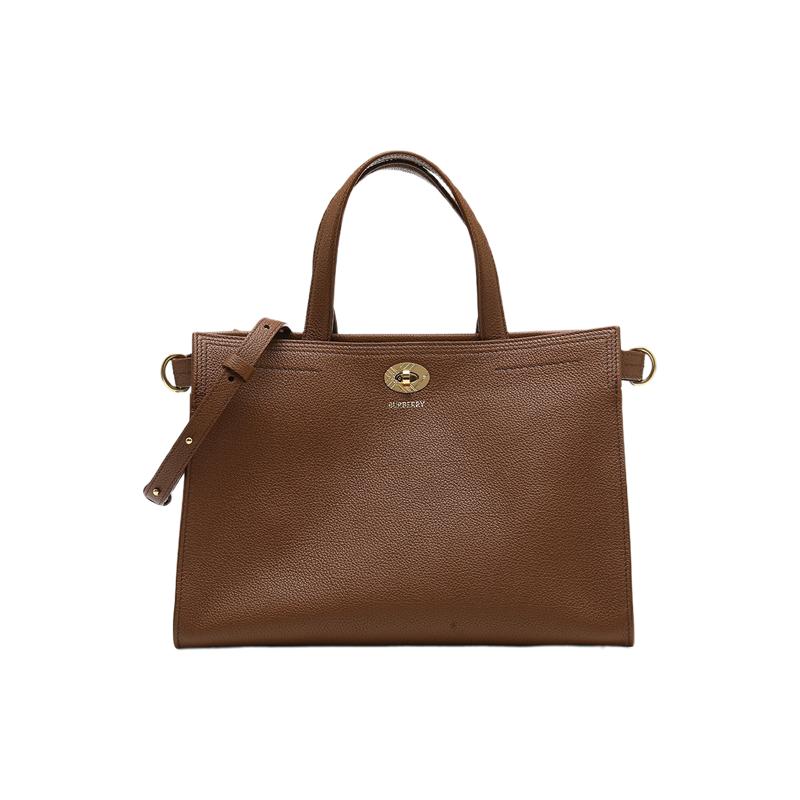 【自营】BURBERRY/博柏利女士纯色牛皮革单肩手提斜挎包通勤女包