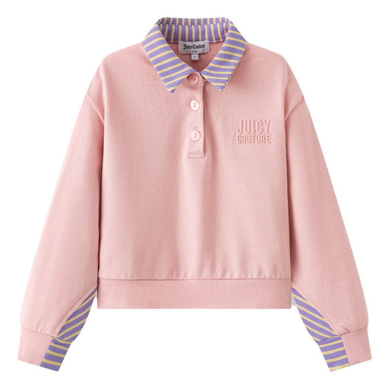 juicycouture女童运动翻领卫衣