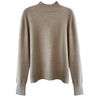 抗起球~软糯羊毛混纺半高领绵羊毛加厚套头毛衣女秋冬内搭打底衫