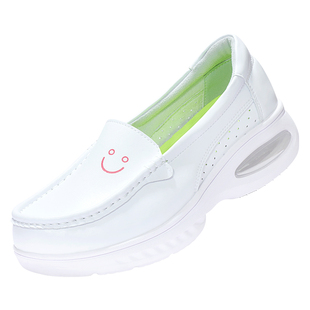 派菲尔护士鞋女软底透气不累脚防滑平底气垫增高牛皮医护鞋秋冬季