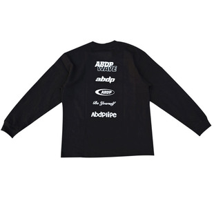 ABDP秋季美式圆领长袖打底宽松250g棉质休闲T恤百搭潮流套头印花