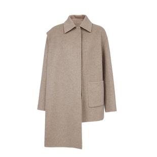 绫致Vero Moda毛呢大衣2025秋冬新款含绵羊毛山羊绒连身围巾