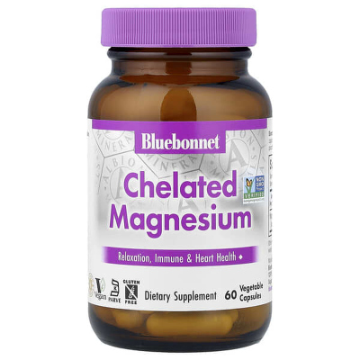 Bluebonnet Nutrition,螯合镁，120 粒素食胶囊（每粒胶囊 100 毫